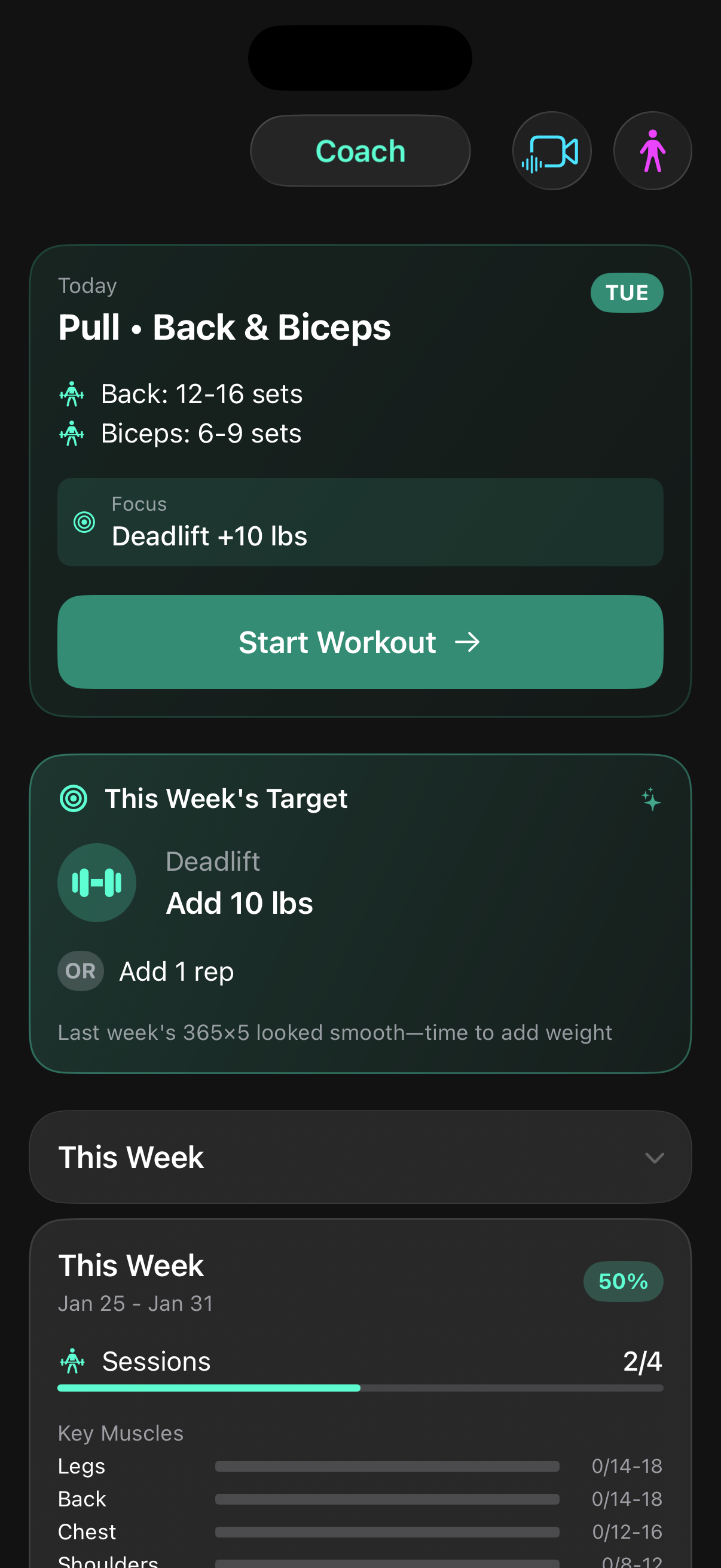 Chalky Personalized Coach - Daily workout plans adapted to your training history and recovery